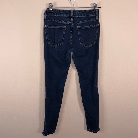 Size 25 Pilcro Jeans Low Rise Straight Dark Blue Denim Pants Stretch - Picture 5 of 13